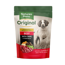 Load image into Gallery viewer, Natures Menu Dog Pouch Food Beef with Tripe 300g